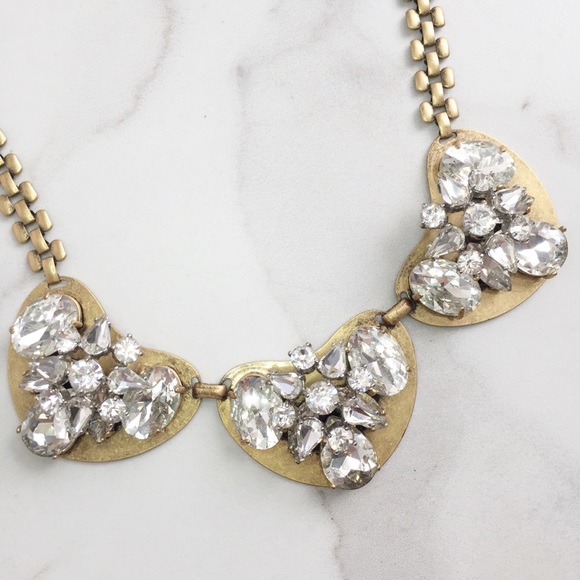 J. Crew rhinestone & gold statement necklace - Picture 2 of 4